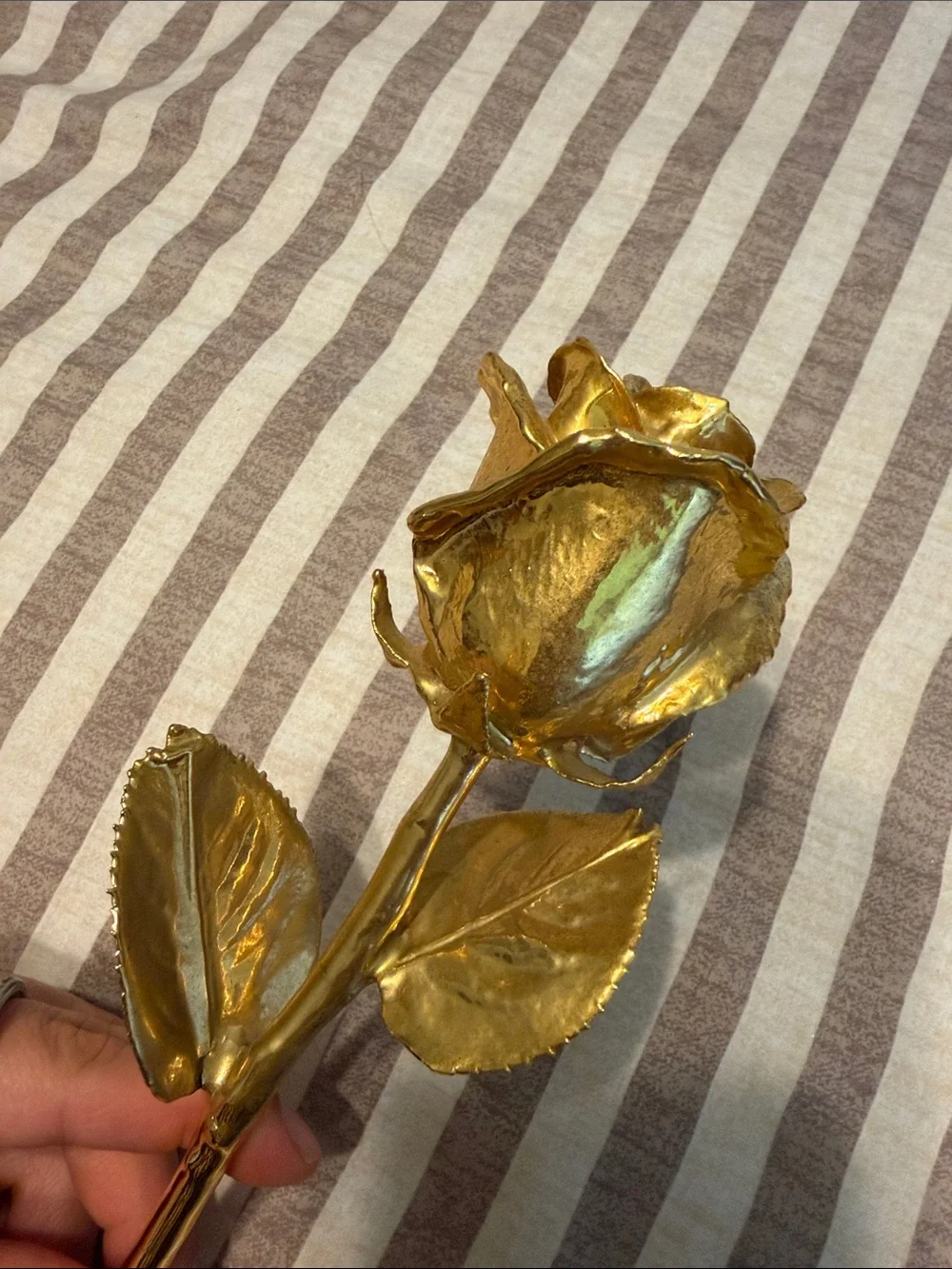 Forever Rose, Gold Decorative Metal Rose - Elegant Home Accent